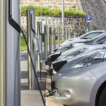 electric vehicles at a recharging station