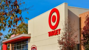 Image of the Target logo on a storefront.